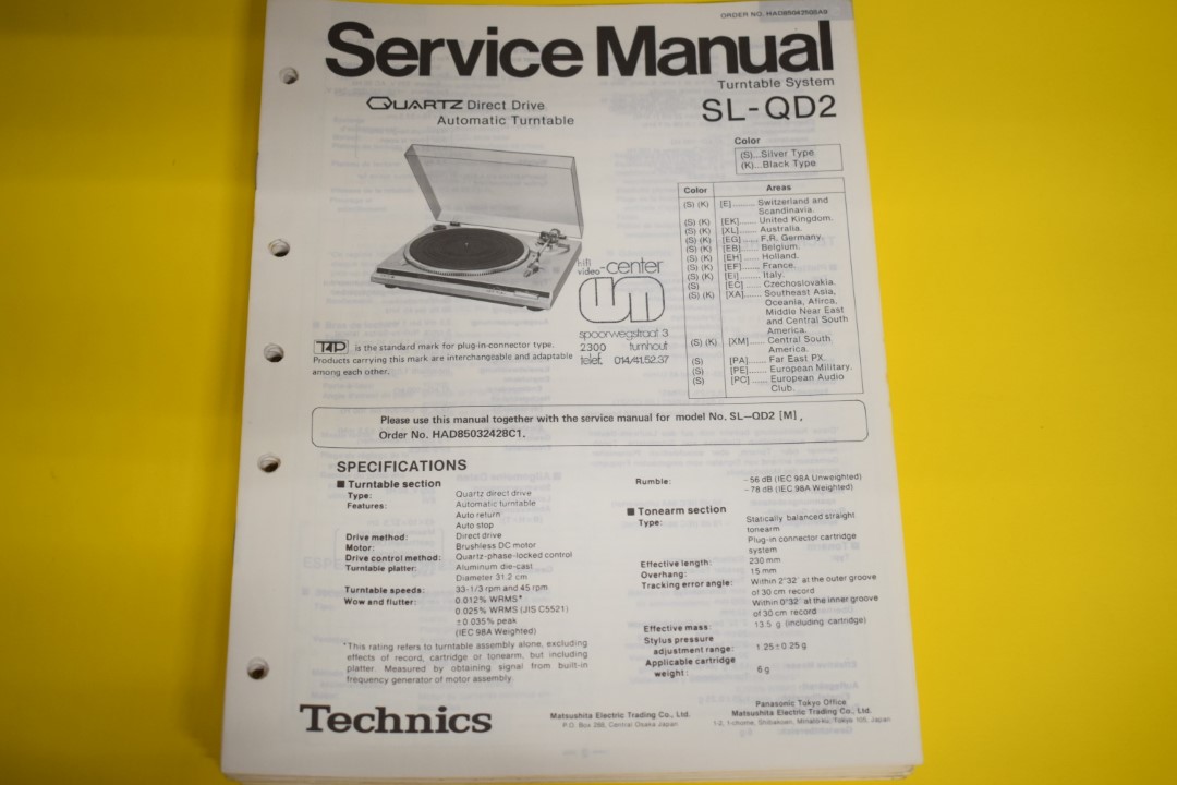 Technics SL-QD2 Turntable Service Manual  			